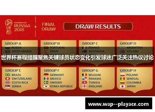 世界杯赛程提醒聚焦关键球员状态变化引发球迷广泛关注热议讨论 世界杯赛程提醒聚焦关键球员状态变化引发球迷广泛关注热议讨论